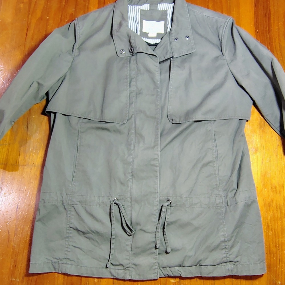 Women‎ Army Green Utility Jacket Drawstring Waist Field Coat Size M - Picture 3 of 11